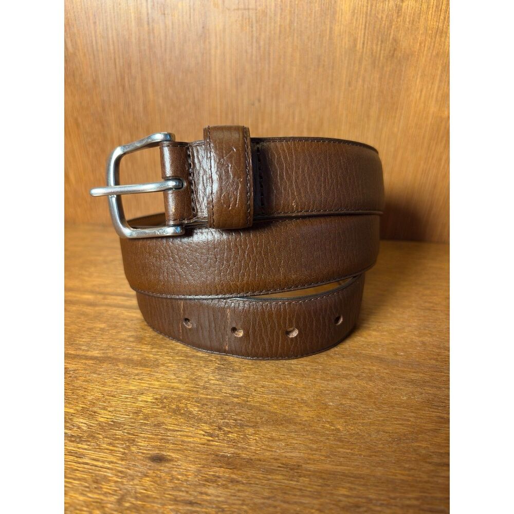 Polo Ralph Lauren Brown Leather Dress Belt Size 38
